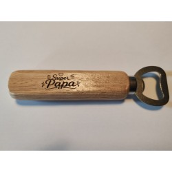 Super papa ouvre bouteille en bois