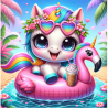 Licorne & Bouée Flamant Rose