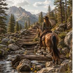 Mountain Trail à Cheval dans la montagne