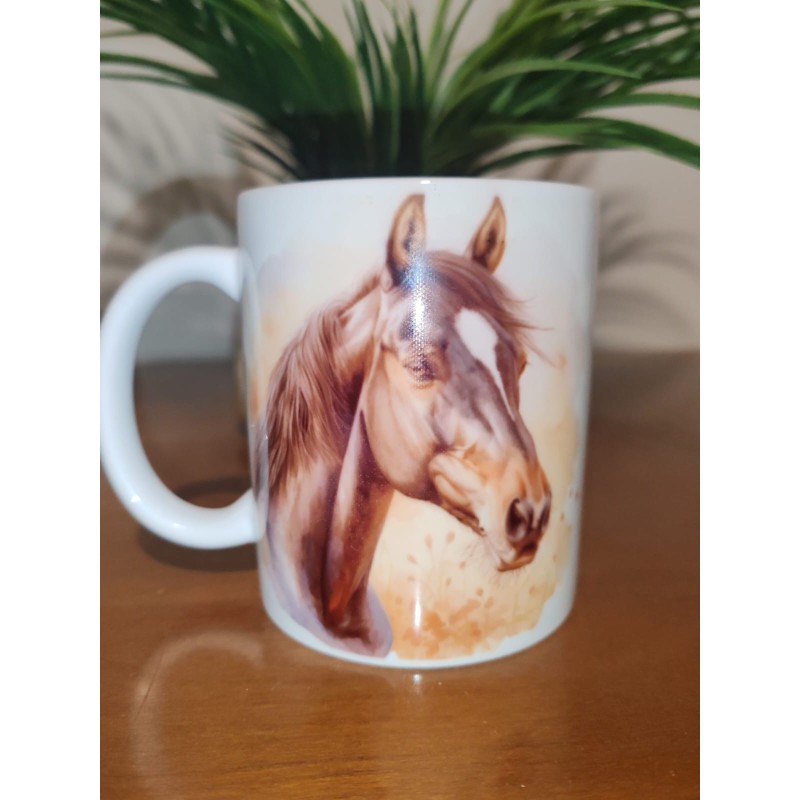 Tasse cheval marron foncé