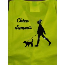 Gilet jaune floqué chien d'amour