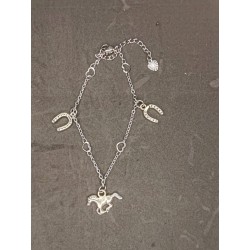 Bracelet breloques cheval + fer