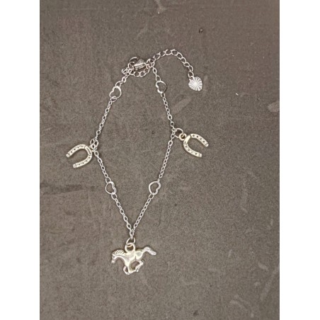 Bracelet breloques cheval + fer