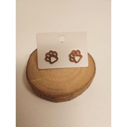 Boucle d'oreille patte de chien acier inoxydable