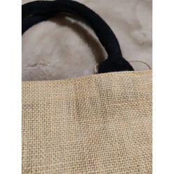 Petit sac en toile personnalisé marron/noir