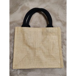 Petit sac en toile personnalisé marron/noir