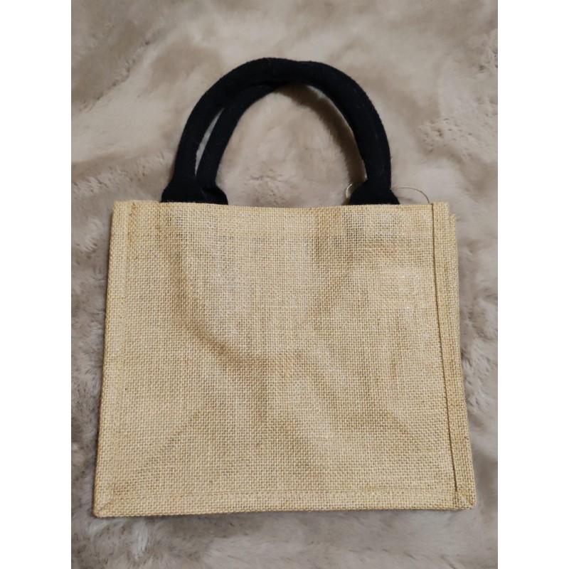 Petit sac en toile personnalisé marron/noir