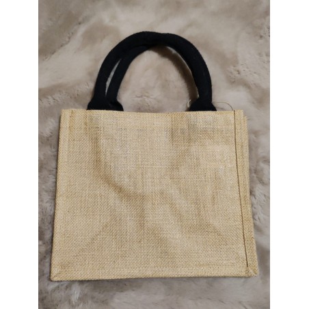 Petit sac en toile personnalisé marron/noir