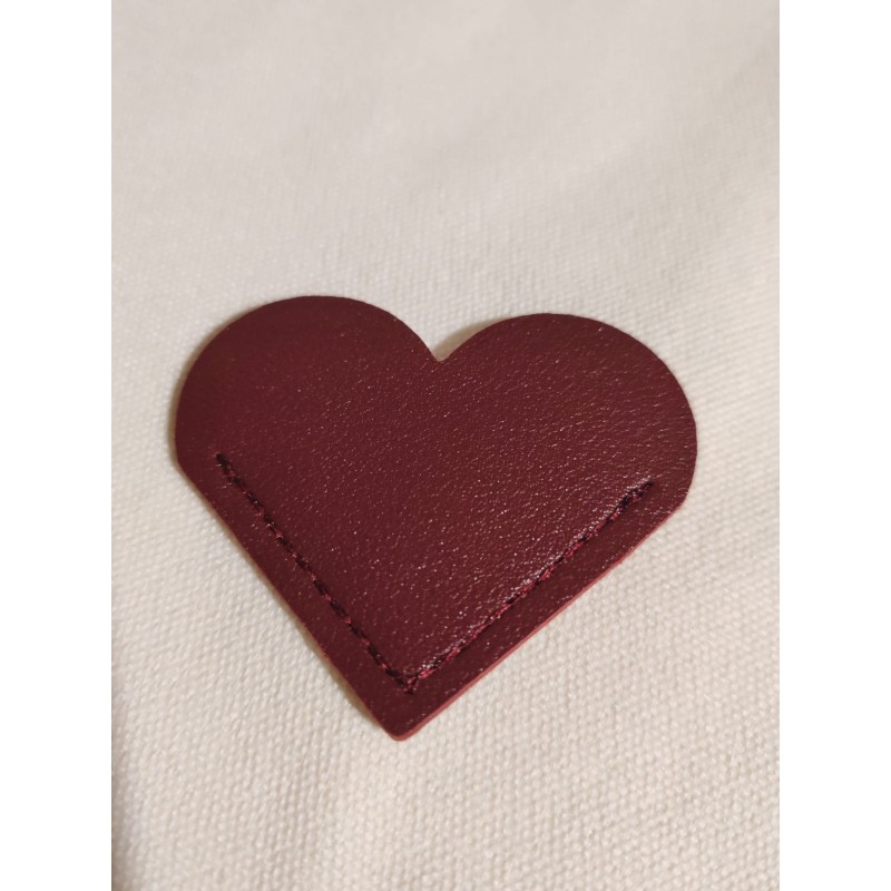 Marque page coeur en cuir
