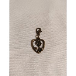 Breloque coeur avec rose