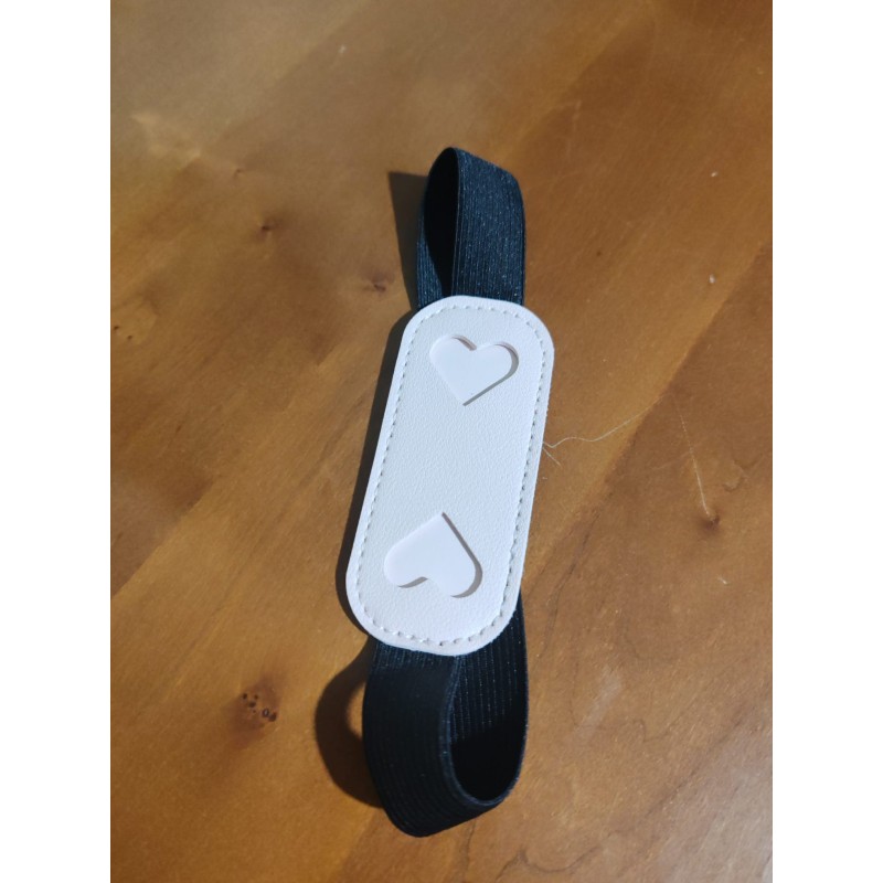 Porte stylos coeur en cuir avec élastique