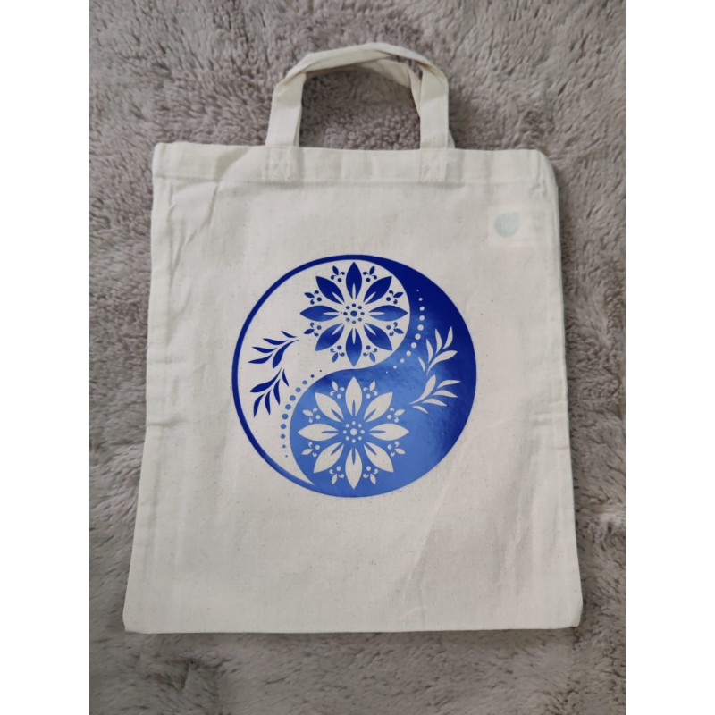 Yin / yang fleuris sac coton