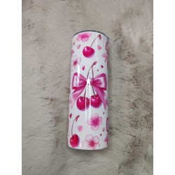 🍒🎀 Tumbler 20oz Cerises & Nœuds – Gourmandise & Douceur 🎀🍒