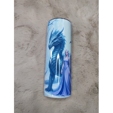 🐉✨ Tumbler 20oz Dragon & Femme – Force & Élégance ✨🐉