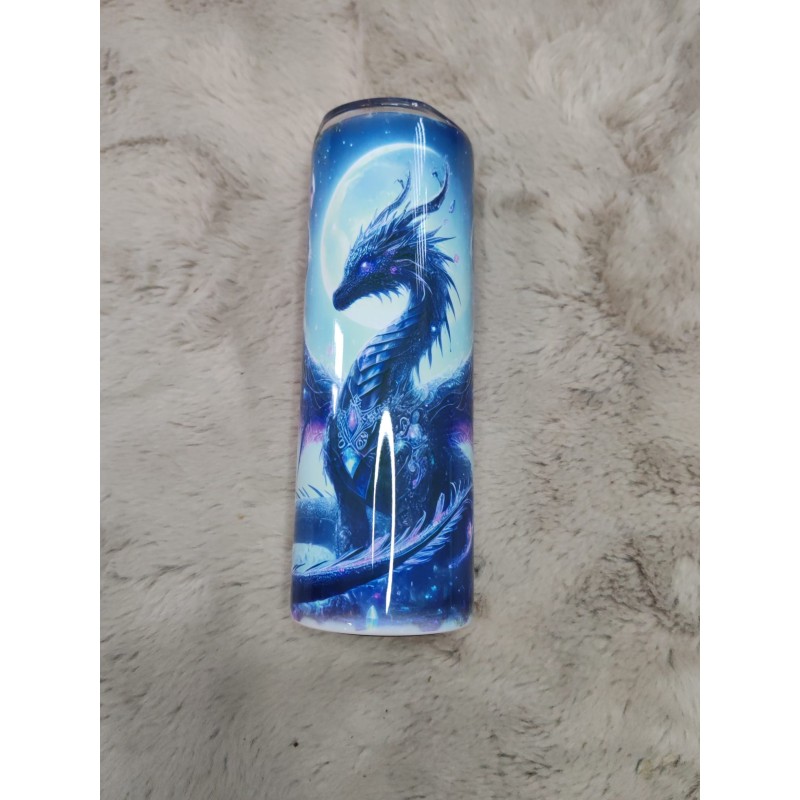 🌙🐉 Tumbler 20oz Dragon, Lune & Pierres Précieuses – Mystère & Énergie 💎✨