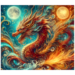 🌙🐉 Tumbler 20oz Dragon & Deux Lunes – Puissance & Mystère 🌙🐉