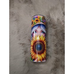 🌻✨ Tumbler 20oz Femme & Tournesol – Lumière & Douceur ✨🌻