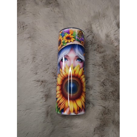 🌻✨ Tumbler 20oz Femme & Tournesol – Lumière & Douceur ✨🌻