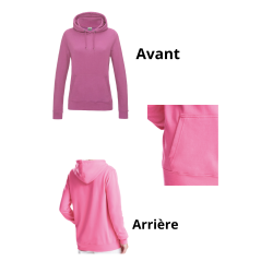 Sweat à capuche femme flocage personnalisé sur commande