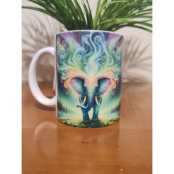 Tasse éléphant aurore boréale