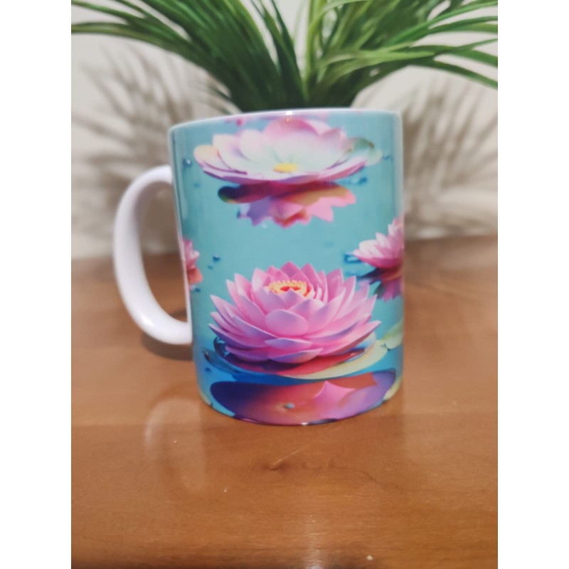 Tasse fleur de lotus rose