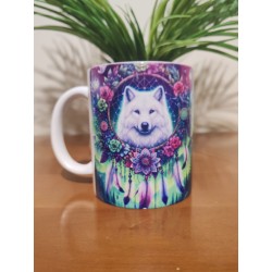 Tasse loup attrape rêve avec diamants