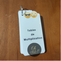 Porte clés Tables de multiplication.