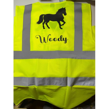 Gilet jaune cheval + nom