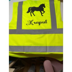 Gilet jaune cheval + nom
