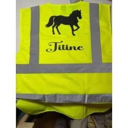 Gilet jaune cheval + nom